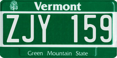 VT license plate ZJY159