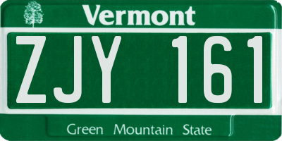 VT license plate ZJY161