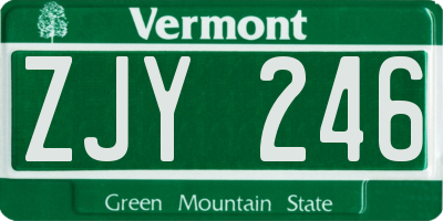VT license plate ZJY246