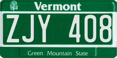 VT license plate ZJY408