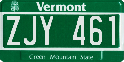 VT license plate ZJY461