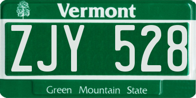 VT license plate ZJY528