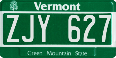 VT license plate ZJY627