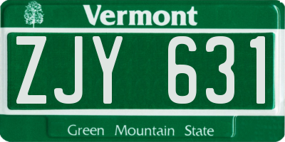 VT license plate ZJY631