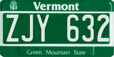 VT license plate ZJY632