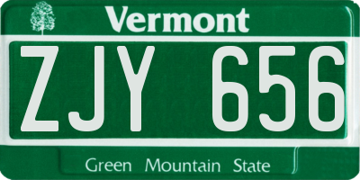VT license plate ZJY656