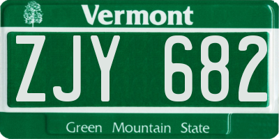 VT license plate ZJY682