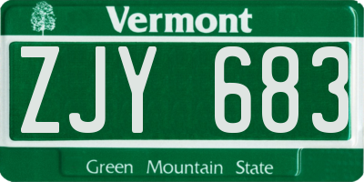 VT license plate ZJY683