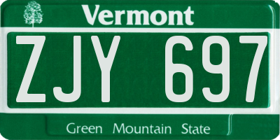 VT license plate ZJY697