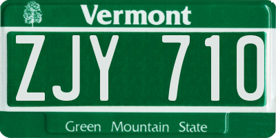 VT license plate ZJY710