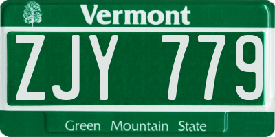 VT license plate ZJY779