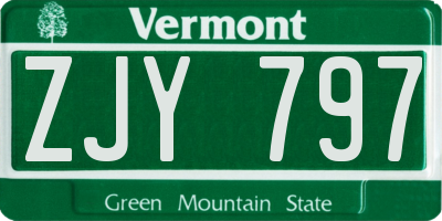 VT license plate ZJY797