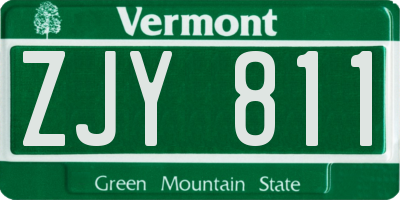 VT license plate ZJY811