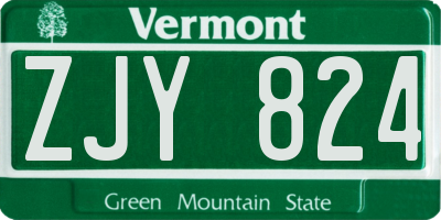 VT license plate ZJY824