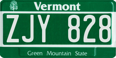 VT license plate ZJY828