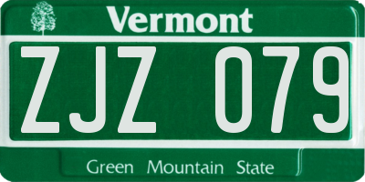 VT license plate ZJZ079