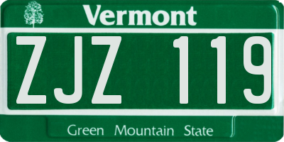 VT license plate ZJZ119