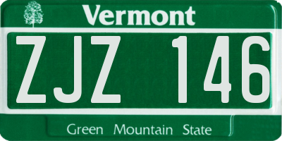 VT license plate ZJZ146