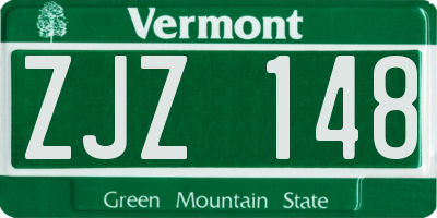 VT license plate ZJZ148