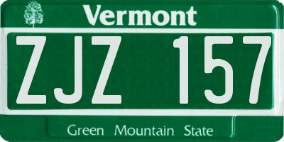 VT license plate ZJZ157