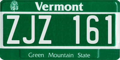 VT license plate ZJZ161