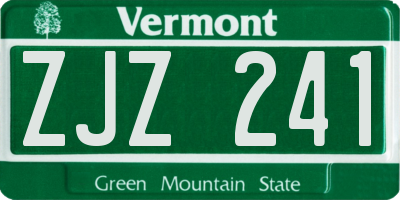 VT license plate ZJZ241