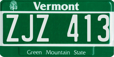 VT license plate ZJZ413
