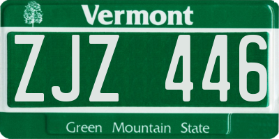VT license plate ZJZ446