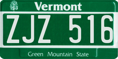 VT license plate ZJZ516