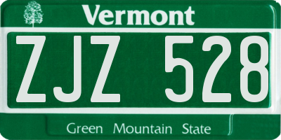 VT license plate ZJZ528