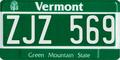VT license plate ZJZ569