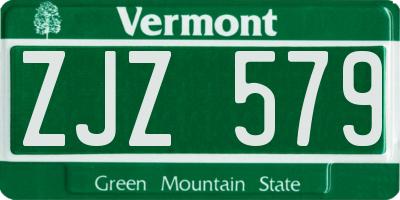 VT license plate ZJZ579