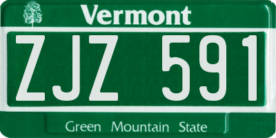 VT license plate ZJZ591