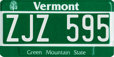 VT license plate ZJZ595