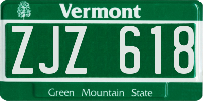 VT license plate ZJZ618