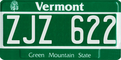 VT license plate ZJZ622