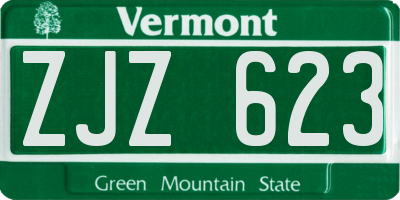 VT license plate ZJZ623