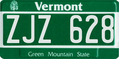 VT license plate ZJZ628