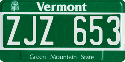 VT license plate ZJZ653