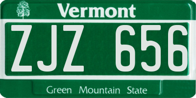 VT license plate ZJZ656