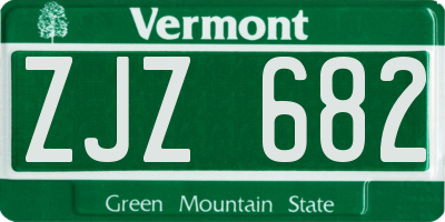 VT license plate ZJZ682