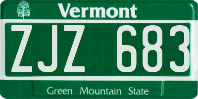 VT license plate ZJZ683