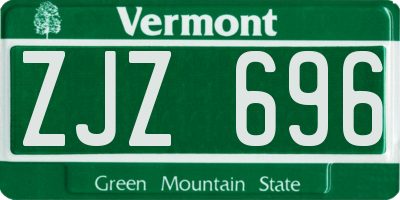 VT license plate ZJZ696