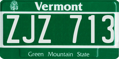 VT license plate ZJZ713