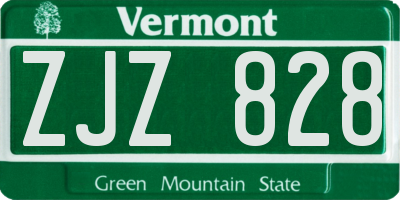 VT license plate ZJZ828