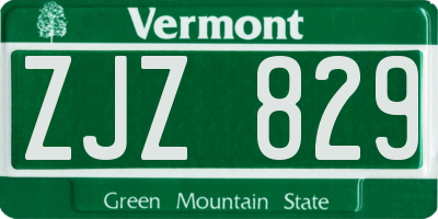 VT license plate ZJZ829