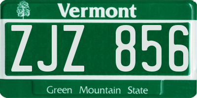 VT license plate ZJZ856