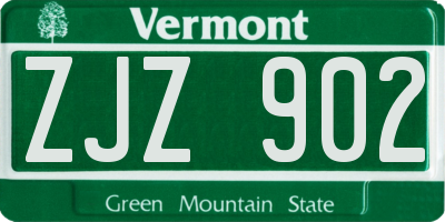 VT license plate ZJZ902