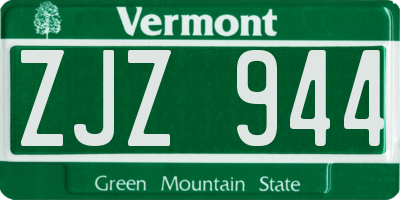 VT license plate ZJZ944