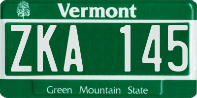 VT license plate ZKA145